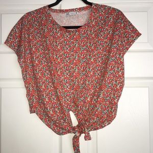 Zara size L floral print shirt (used twice)